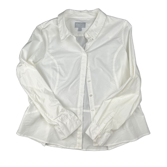 Pure Collection Cotton Shirt In Size 14/16 - Picture 2 of 5